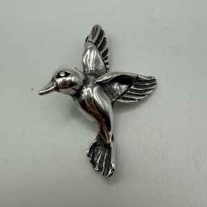Sterling Silver 925 Hummingbird Pendant Charm 5.95g Detailed Bird